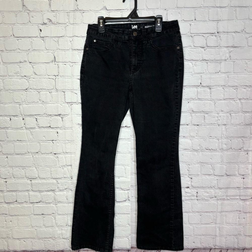Lee Riders Black Denim Jeans Midrise Bootcut. Size 8P